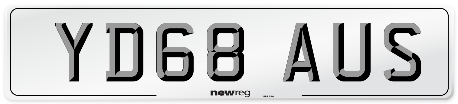 YD68 AUS Number Plate from New Reg